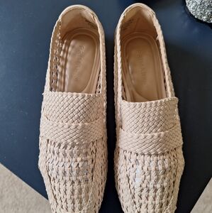 Primark Beige Woven Loafers- Preloved Size 8